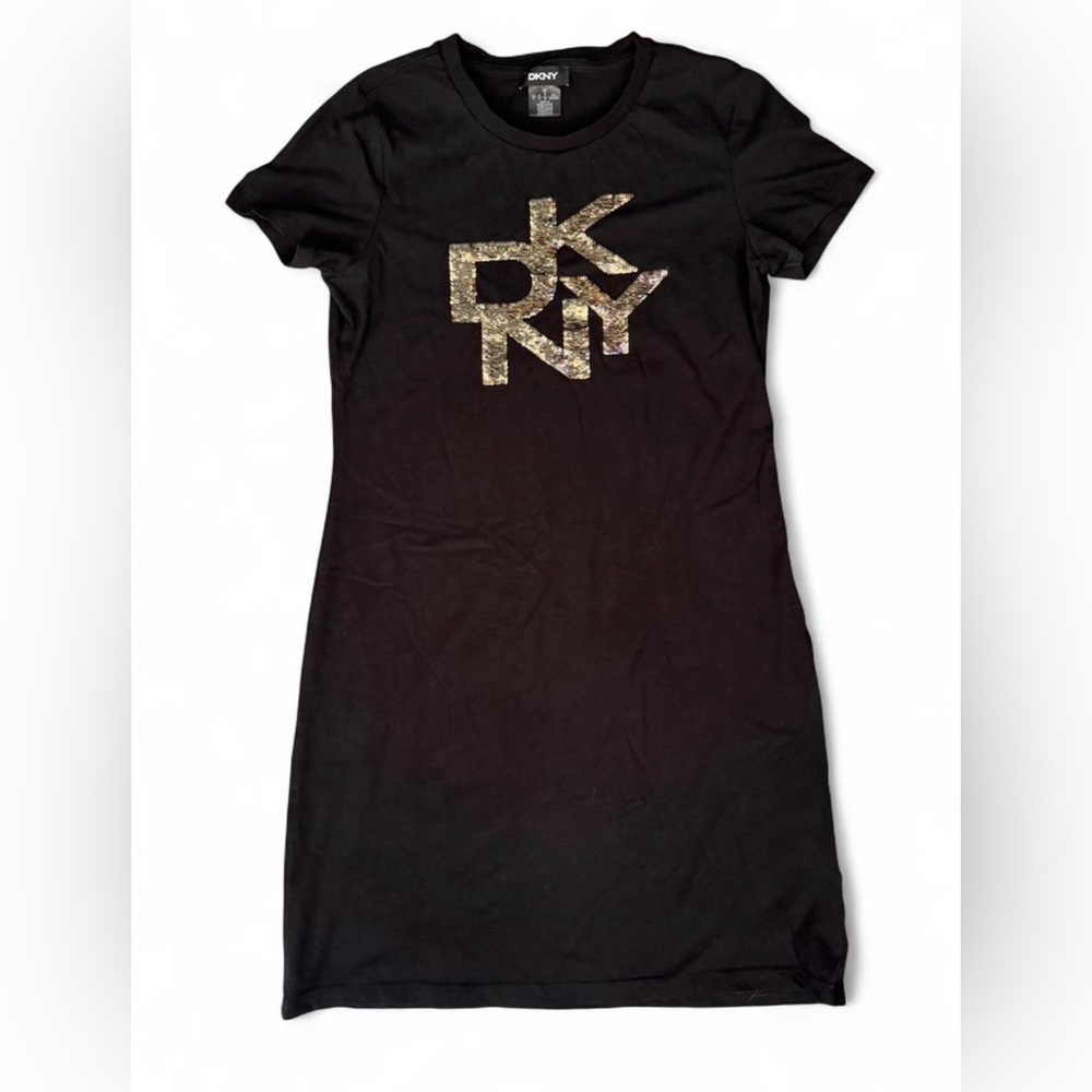 DKNY Y2K Black Dress With Sequin Logo